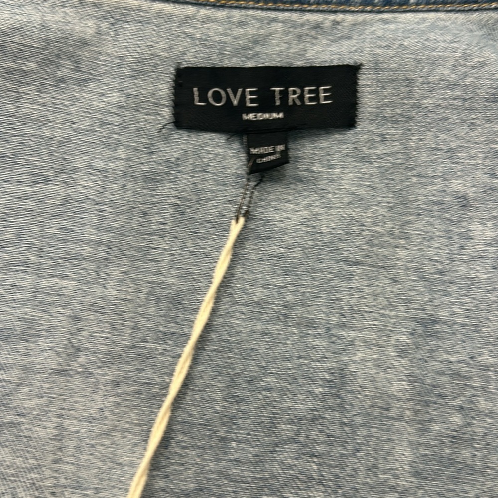 Custom Made Evil Eye New With Tags Love Tree Bling Denim Cut off Jacket. Size M - Picture 10 of 17